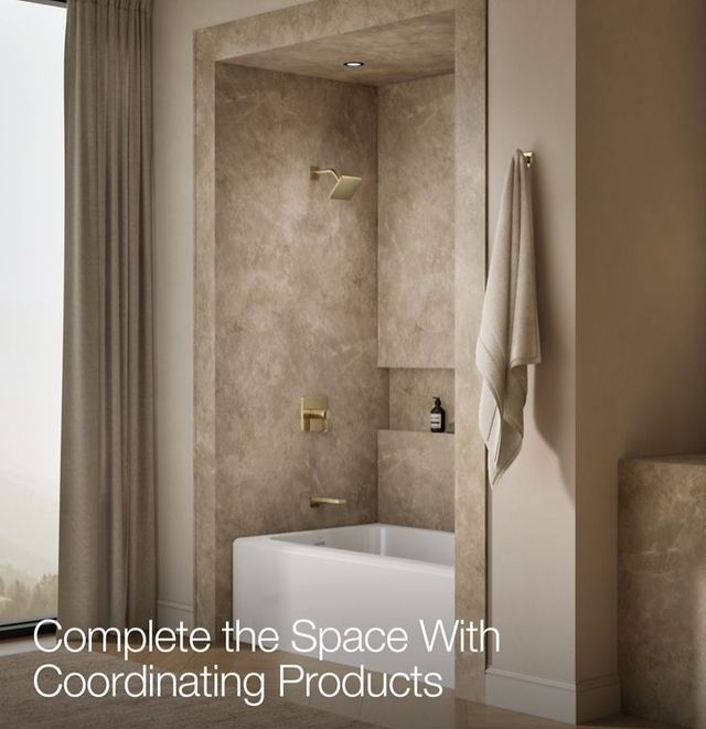 KOHLER® Parallel® Rite-Temp® Vibrant French Gold 2.5 GPM Bath and Shower Trim Kit-4