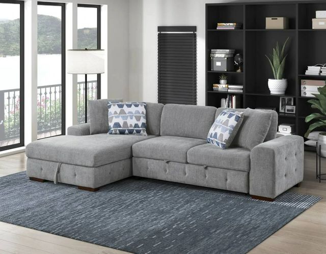 Homelegance® Raife 2-Piece Gray Sectional with Left Chaise-1