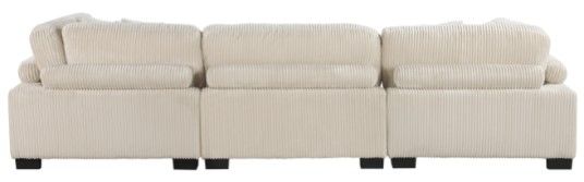 Mazin Furniture Traverse 4-Piece Beige Modular Sectional with Ottoman-3