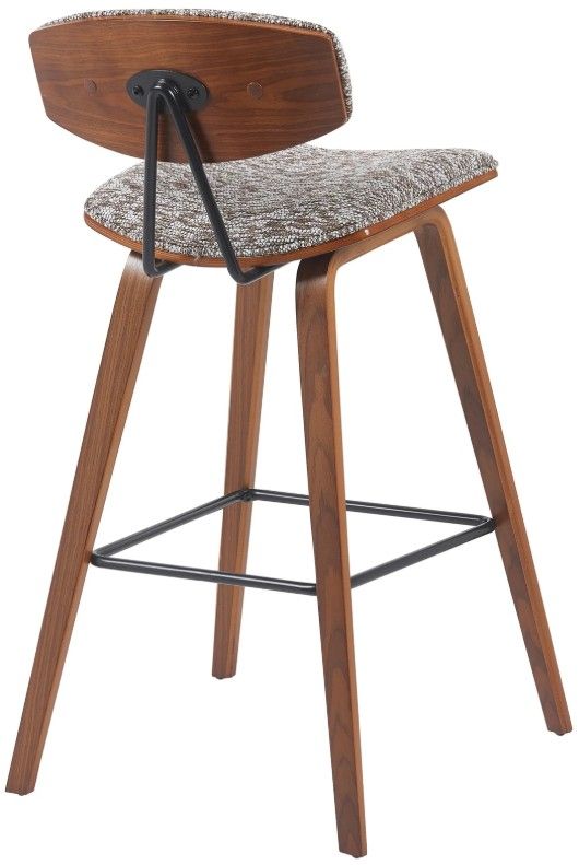 Armen Living Fox 2-Piece Speckled Brown/Walnut Barstool Set-3