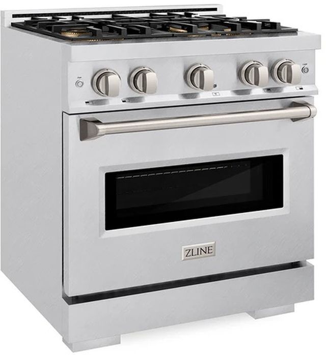 ZLINE 30" 4.2 cu. ft. Dual Fuel Range with 4 Burner DuoPro™ Cooktop and Electric Convection Oven in Satin Stainless Steel-2