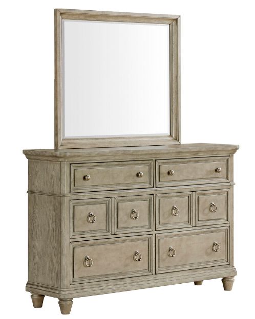 Elements International Whit-Ash Light Gray Dresser and Mirror-0
