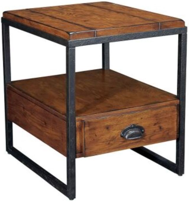Hammary® Baja Vintage Umber Rectangular End Table with Black Frame-0