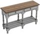 Flexsteel® Plymouth Medium Brown Sofa Table with Distressed Graywash Base-4