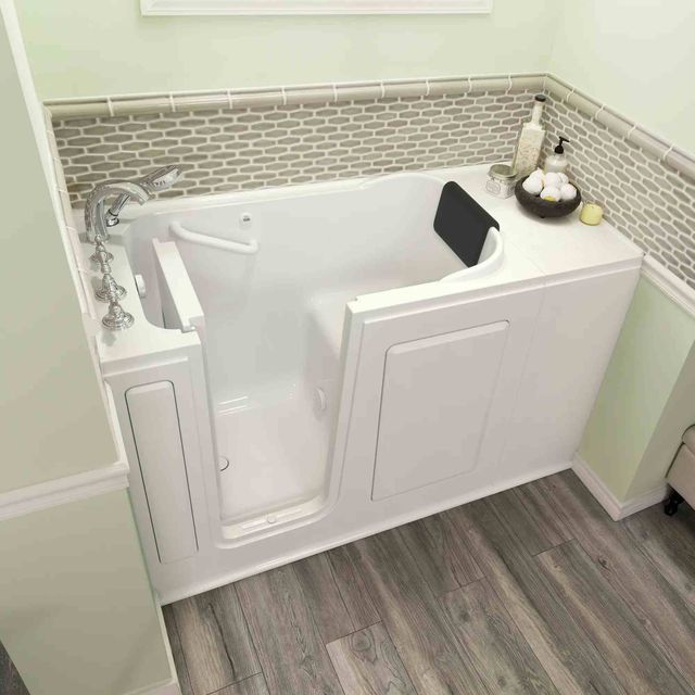 American Standard® Gelcoat Premium Series White 28" x 48"Walk-in Tub with Soaker System and Left-Hand Drain-4
