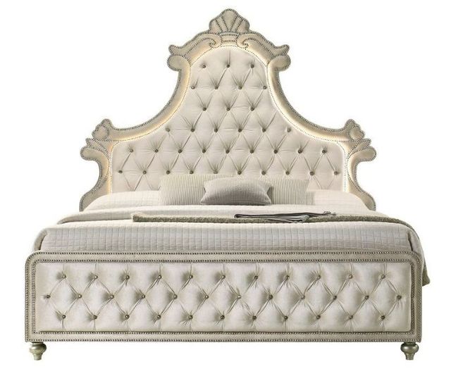 ACME Furniture Lucienne Beige Eastern King Panel Bed-2