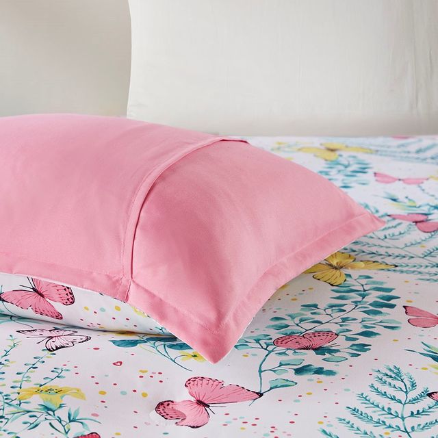 Olliix by Mi Zone Kids Cynthia Pink Full Printed Butterfly Comforter Set-3