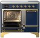 Ilve® Majestic III 40" Midnight Blue Pro Style Induction Range with Solid Door and Brass Trim-3