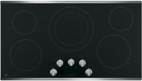 GE® 36" Black Electric Cooktop with Built-In Knob-0