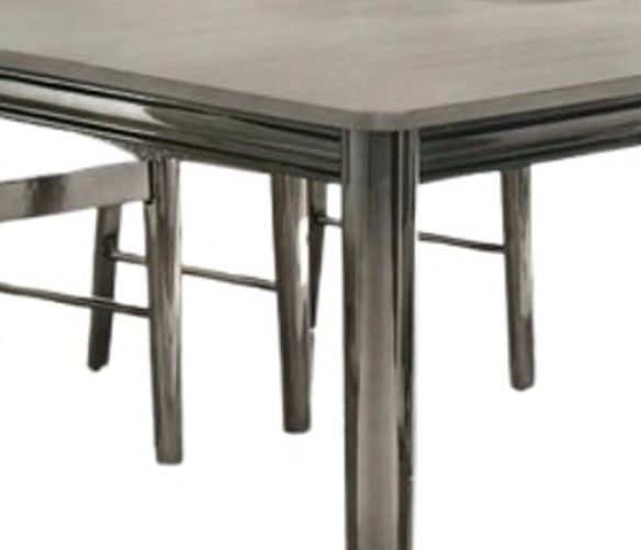 New Classic® Home Furnishings Lennox Gray Dining Table with Silver Base-2