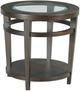Hammary® Urbana Glass Top Round End Table with Dark Oak Base-0