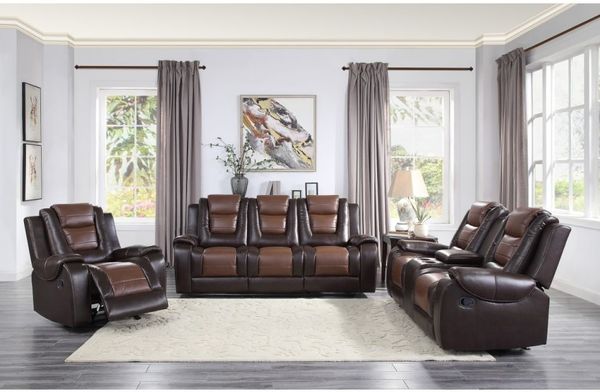 Homelegance Briscoe Two-Tone Brown Reclining Sofa
