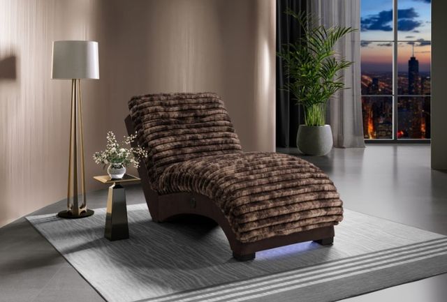 Global Furniture USA Dominic Java/Mink Chaise Lounger with USB-1