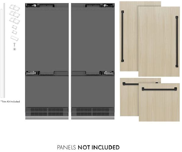 ZLINE Autograph Edition 60" 32.2 Cu. Ft. Panel Ready Built-In French Door Refrigerator with Graphite Gray Interior and Matte Black Accents-3