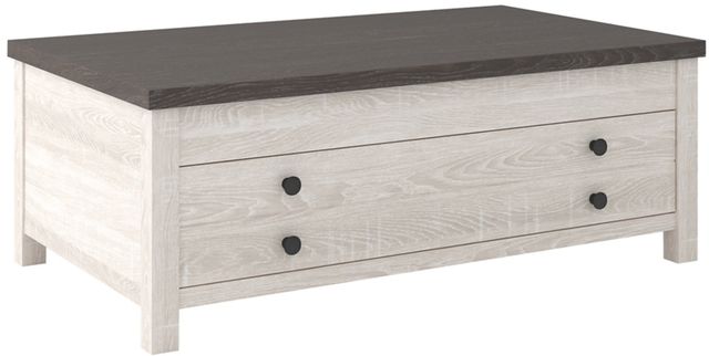 Signature Design by Ashley® Dorrinson Gray  Lift Top Coffee Table with Antique White Base-0