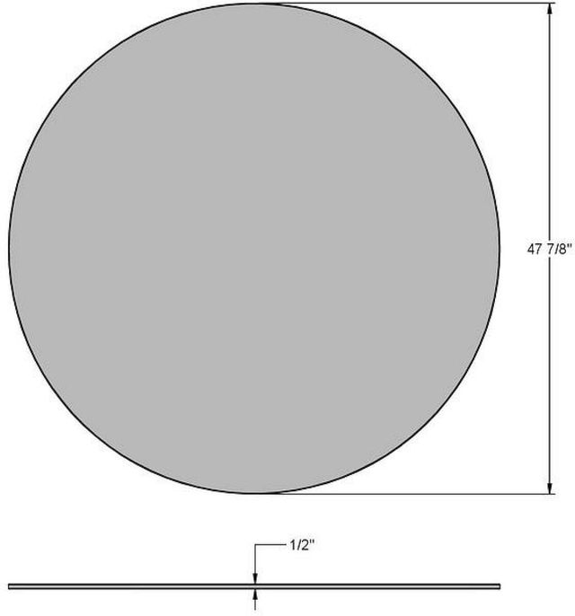 Amisco Customizable Gemma 48" Round Dining Table with 0.5" White Glass Top-1