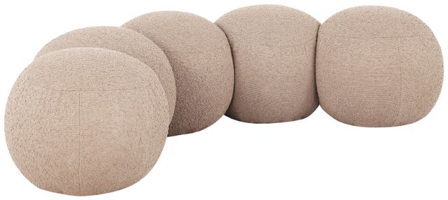 Meridian Furniture Apollo Beige 75" Boucle Fabric Upholstered Bench-0
