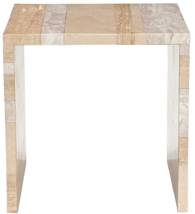 Moe's Home Collection Rosa Beige/Grey/Panther Mixed Marble Accent Table-1