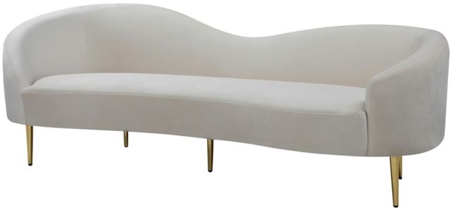 Meridian Furniture Ritz Cream Velvet Sofa-1