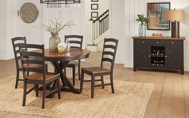 A-America® Stormy Ridge Chicory Oval Extension Dining Table with Slate Black Base-3