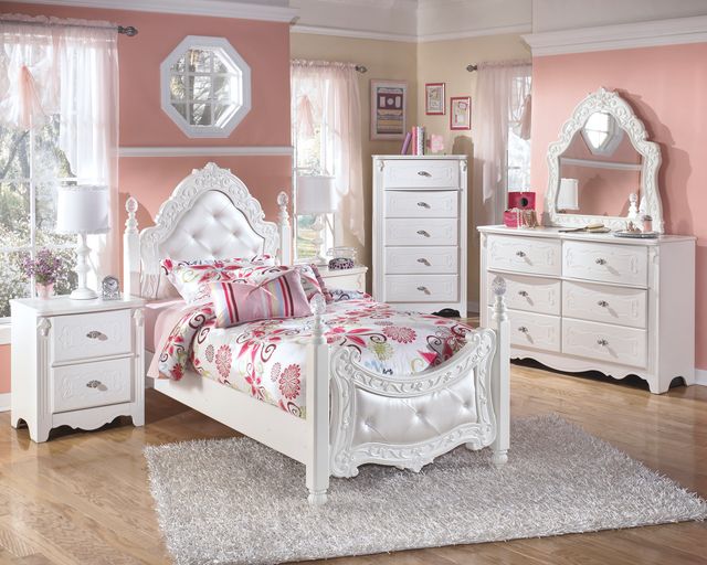 Signature Design by Ashley® Exquisite White Full Poster Bed-2