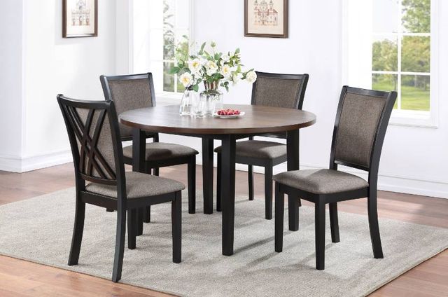New Classic® Home Furnishings Potomac 5-Piece Black/Brown Round Dining Table Set-1