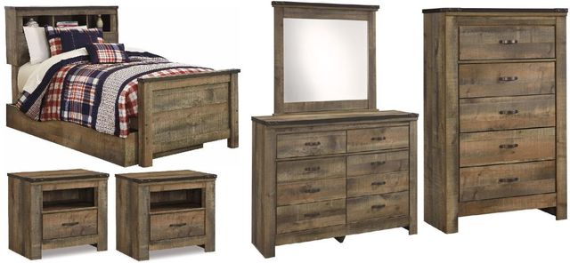 Signature Design by Ashley® Trinell 6-Piece Brown Twin Bookcase Bed Set-0