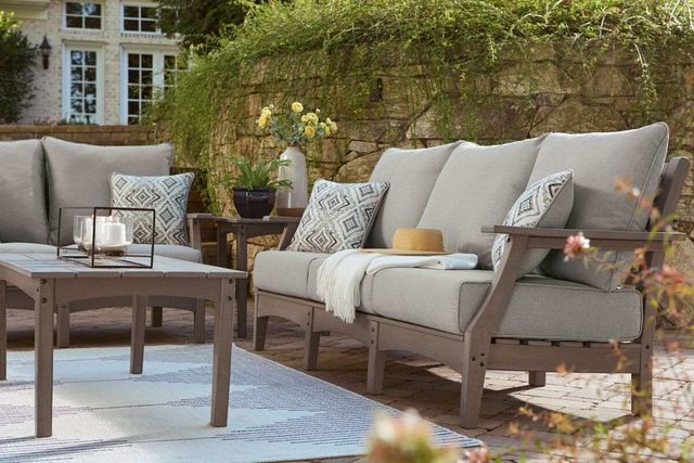 Signature Design by Ashley® Visola 2-Piece Gray Outdoor Conversation Set-3