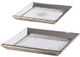 A & B Home Violet 2-Piece Champagne Mirrored Square Tray Set-0