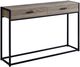 Monarch Specialties Inc. Dark Taupe 48"L Two Drawers Accent Table with Black Metal Base-0