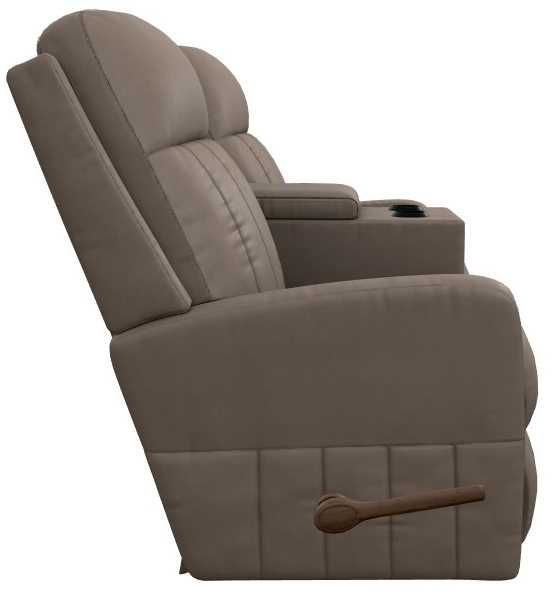 La-Z-Boy® Finley Stone Leather Manual Wall Reclining Loveseat with Console-3