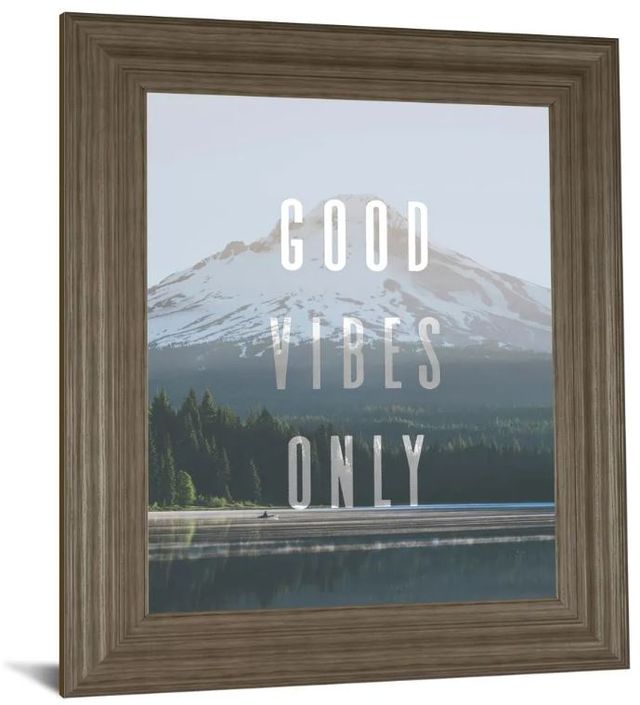 Classy Art Good Vibes Only Quote Mount Hood by Nature Magick Wall Art-1