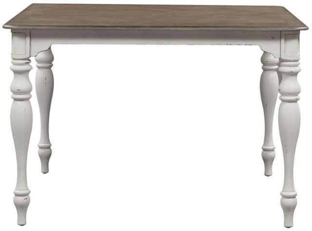 Liberty Furniture Magnolia Manor Weathered Bark Gathering Table with Antique White Base-2