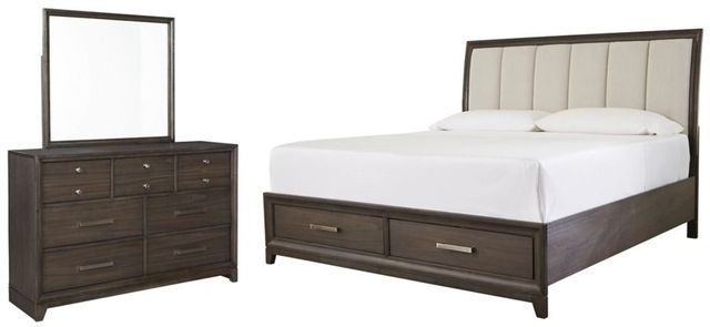 Signature Design by Ashley® Brueban 2-Piece Brown Queen Panel Storage Bed Set-1