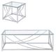 Coaster® Lille 2-Piece Tempered Glass Top Occasional Table with Chrome Base Set-0