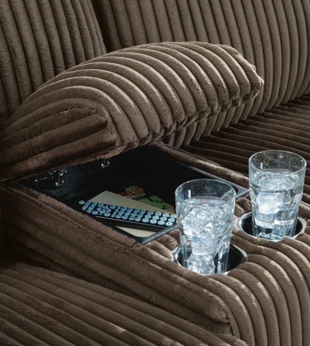 Signature Design by Ashley® Top Tier 4-Piece Chocolate Manual Reclining Left-Arm Facing Sectional and Chaise and Console-1