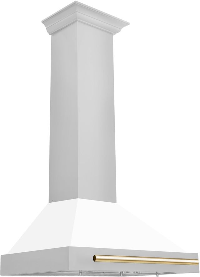 ZLINE 30" Autograph Edition White Matte Wall Mounted Range Hood-1