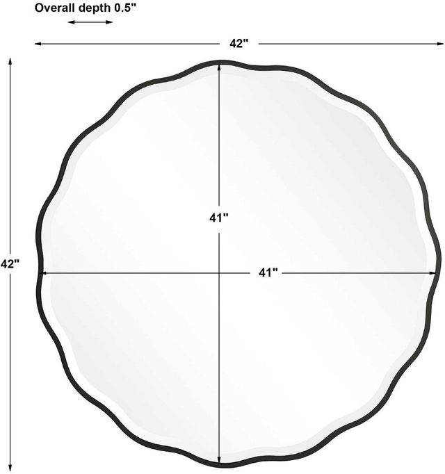 Uttermost® Aneta Satin Black Round Mirror-3
