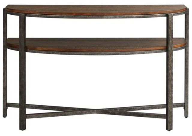 Liberty Furniture Breckinridge Mahogany Spice/Pewter Demilune Sofa Table-2