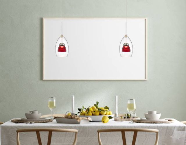 Cal® Lighting & Accessories Red Clear Mini Pendant-2