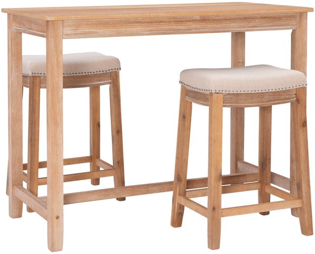 Linon Claridge 3-Piece Natural Counter Table Set-0
