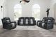 New Classic® Home Furnishings Nikko Black/Gray Manual Glider Recliner-1