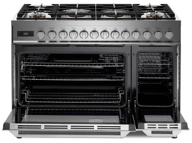 Verona® Ultima 48" Stainless Steel Freestanding Double Oven Pro Style Duel Fuel Range-1