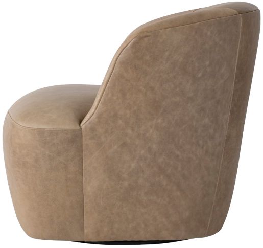 Bernhardt Tilly Bernhardt Living Brown Leather Swivel Chair-1