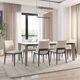 Amisco Customizable Fabiola 72" Rectangular Dining Table with 0.5" White Glass Top-3
