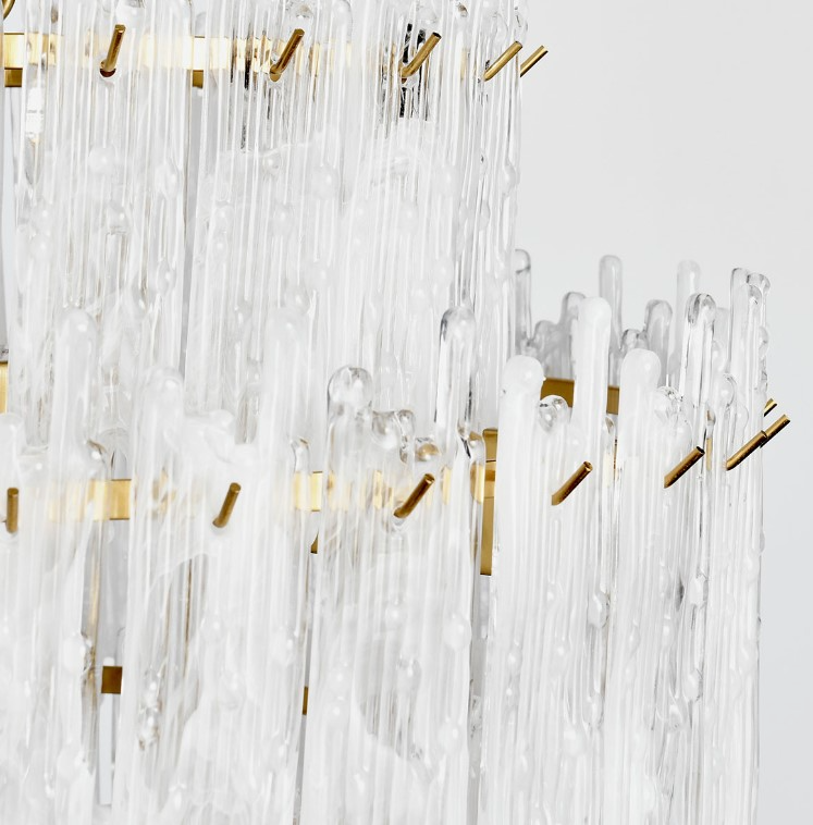mm-mti（ホワイト） Classic Home Everly Clear/White Round Chandelier | M & H