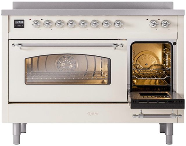 Ilve® Nostalgie II Series 48" Antique White Pro Style Induction Range-3