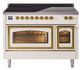 Ilve® Nostalgie II Noblesse 48'' Anique White Pro Style Induction Range with Brass Trim-0