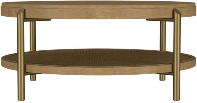 Coaster® Arini Sand Wash Coffee Table with Aged Brass Base-1