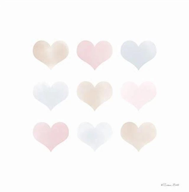 Classy Art Watercolor Hearts by Susan Ball Wall Art-0
